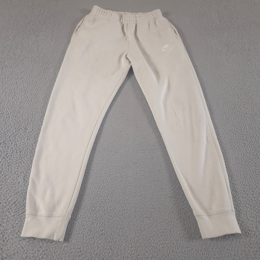 Nike Sweatpants Mens Small Tall Cream Sportswear Club Fleece Tapered Joggers Leg